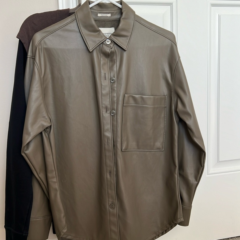 Abercrombie Leather Shacket